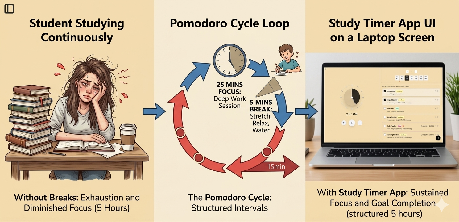 How to Focus on Study for Long Hours Without Getting Tired